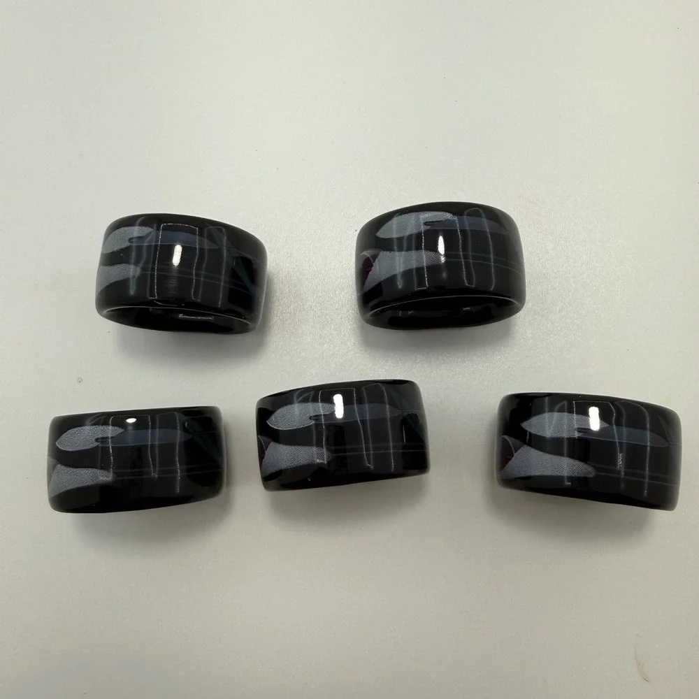 Vintage Mikasa Opus Black Napkin Rings MF641 Japan Duck Motif Set of 5 MCM Art
